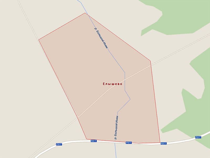 У карты Мишкинского района: деревня Елышево