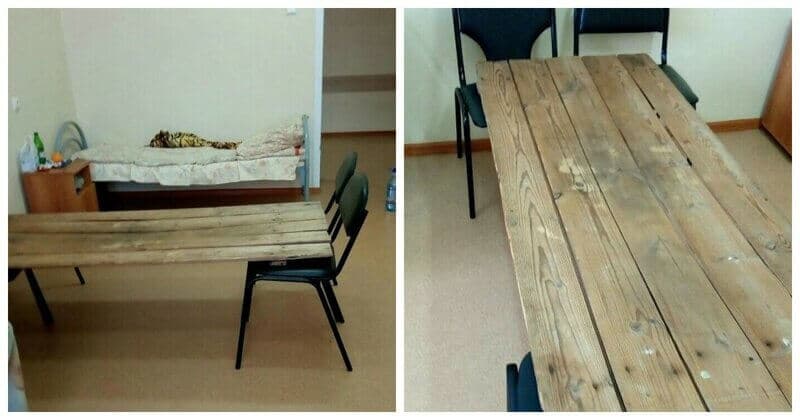 В больнице города Кузнецка Пензенской области оборудовали кровати из досок на стульях