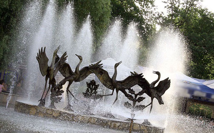 Стало известно, когда заработает один из старейших фонтанов Уфы «Танцующие журавли»