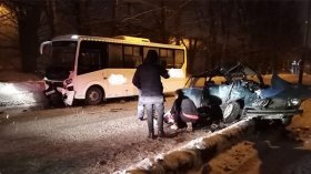Авария в Уфе: столкнулись «ВАЗ-2107» и автобус ПАЗ
