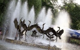 Мэр Уфы рассказал, когда в городе откроется фонтан с танцующими журавлями