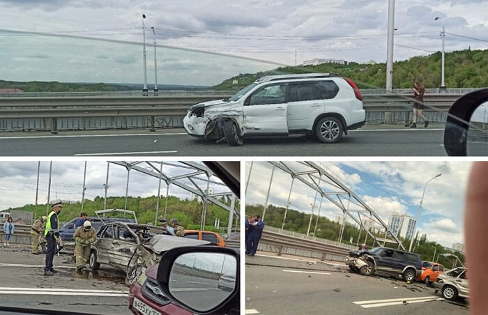 Массовая авария на Бельском мосту в Уфе