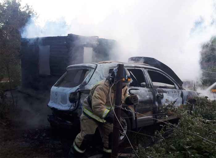 В Уфимском районе прошел крупный пожар: пострадала семейная пара