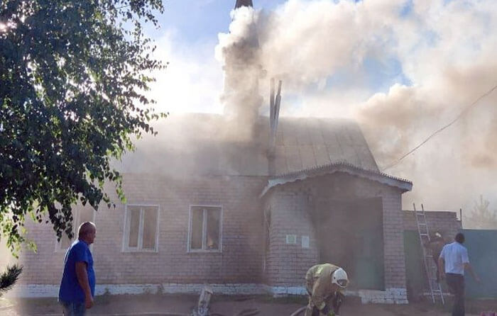 В городе Октябрьский произошел пожар в мечети