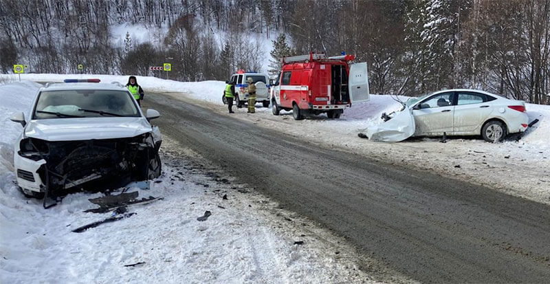 Авария в Белорецком районе:  столкнулись «Volkswagen Touareg» и «Hyundai Solaris», погибла пассажирка