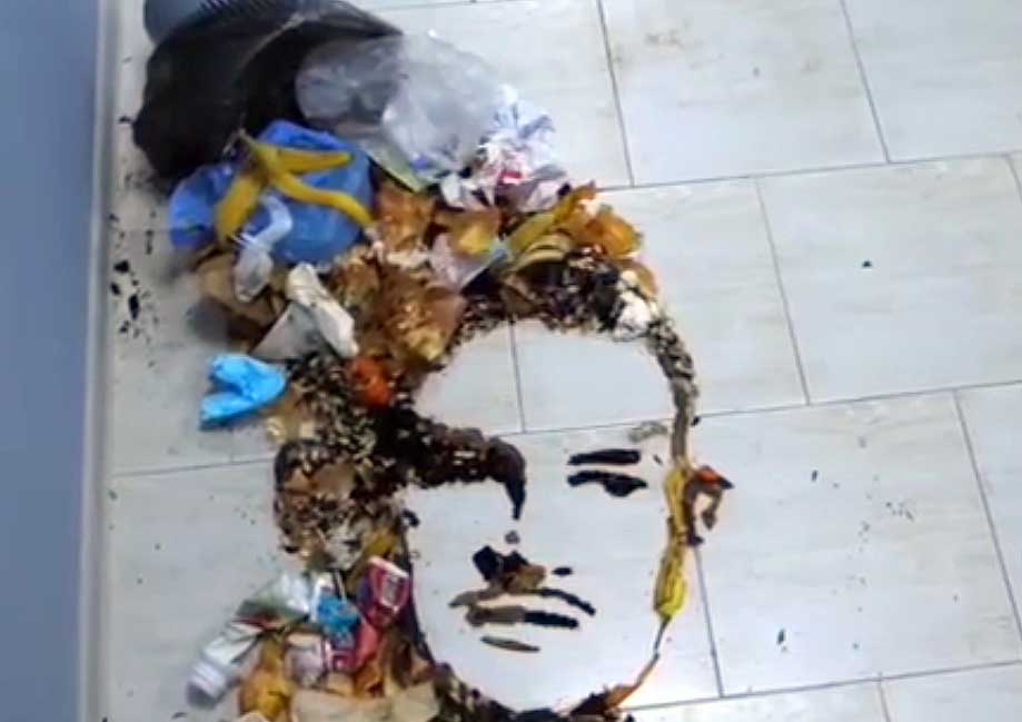 Уфимка «написала» портрет рэпера Моргенштерна из мусорных отходов