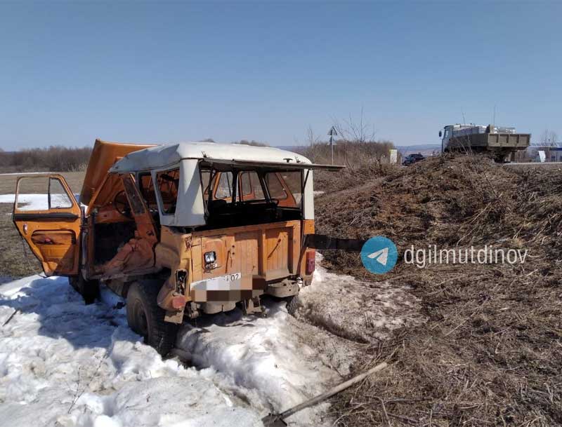 Авария в Ишимбайском районе: столкнулись УАЗ и грузовой МАЗ, погиб один из водителей