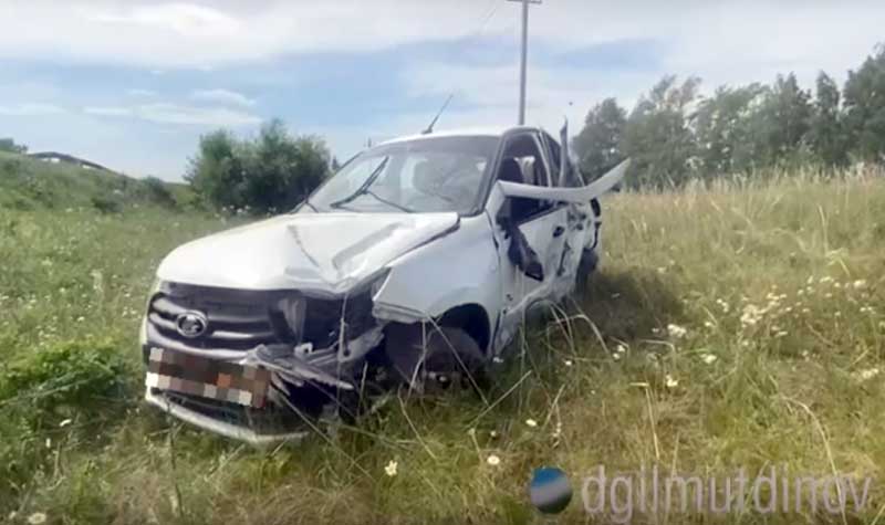 Смертельная авария в Башкирии: погиб водитель «Лады Гранта», опрокинувшись в кювет