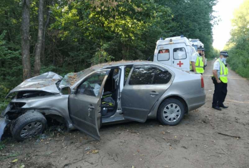 Авария в Уфе: водитель Skoda Octavia врезался в дерево