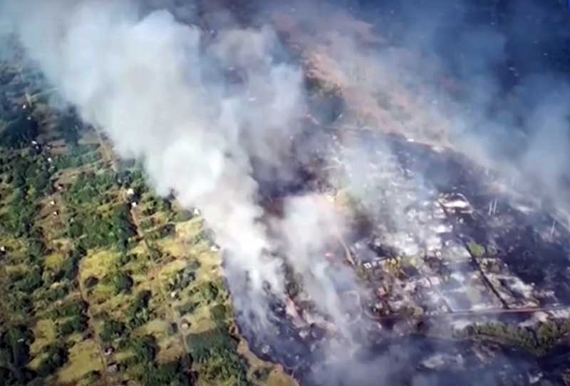 В Салавате загорелись сады на Стекольной горе (видео)
