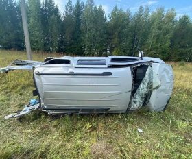 В Караидельском районе Башкирии пьяный водитель вылетел в кювет, пострадала пассажирка