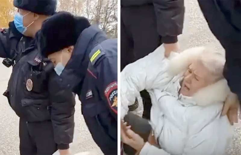 В Башкирии полицейские протащили по асфальту пенсионерку (видео)