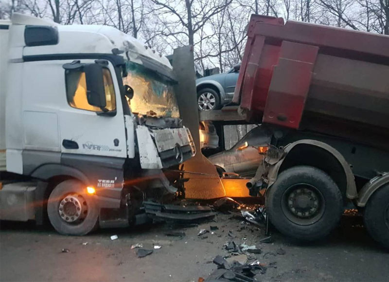 В Башкирии произошла массовая авария грузовиков