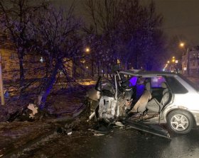В Башкирии погиб водитель легковушки, врезавшись в дерево