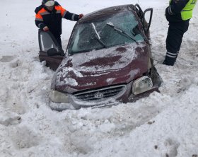 В Башкирии произошла авария, в которой пострадали два водителя
