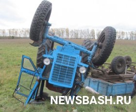 В Башкирии в перевернувшемся тракторе обнаружили тело водителя