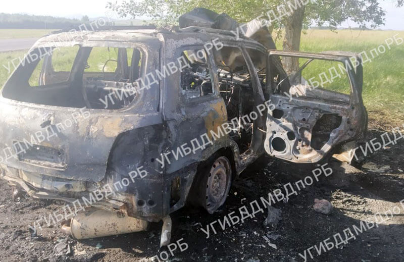 На трассе в Башкирии в загоревшемся автомобиле погиб 73-летний мужчина