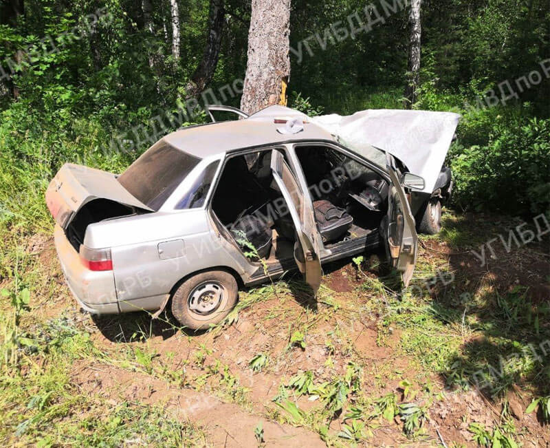 В Башкирии погиб водитель, вылетев в кювет и врезавшись в дерево