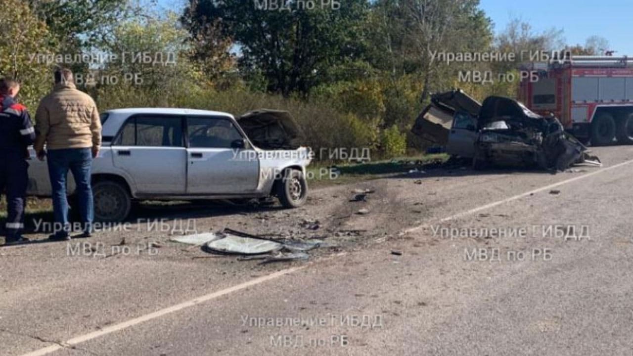 В Бижбулякском районе Башкирии столкнулись 2 отечественных автомобиля, погиб водитель