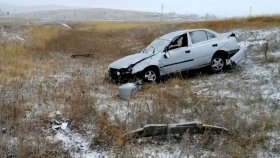 В Баймакском районе Башкирии погиб водитель Hyundai Accent, вылетев в кювет