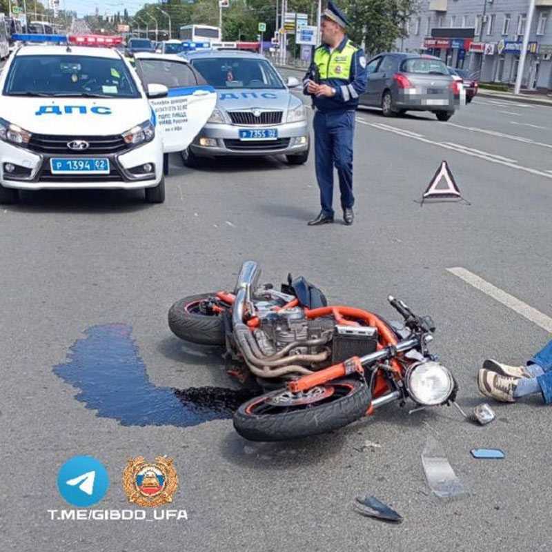 38-летний мотоциклист из Уфы пострадал в ДТП