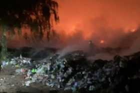 В Башкирии загорелся мусорный полигон (видео)
