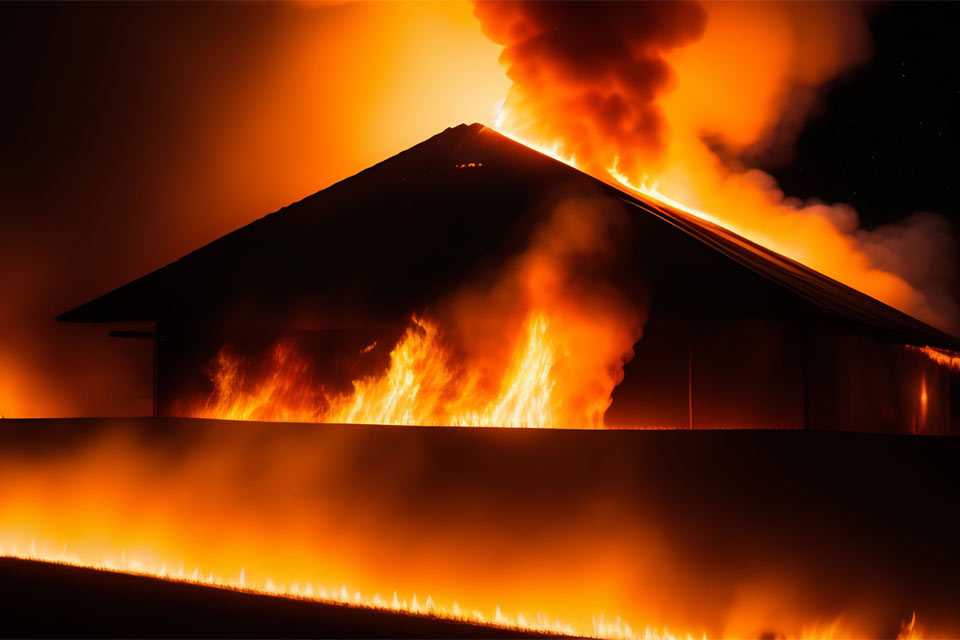 Под Уфой в ночном пожаре были уничтожены баня, хозпостройка и крыша жилого дома