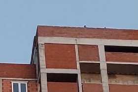 В Уфе заметили детей лазающих по крышам высотного недостроя
