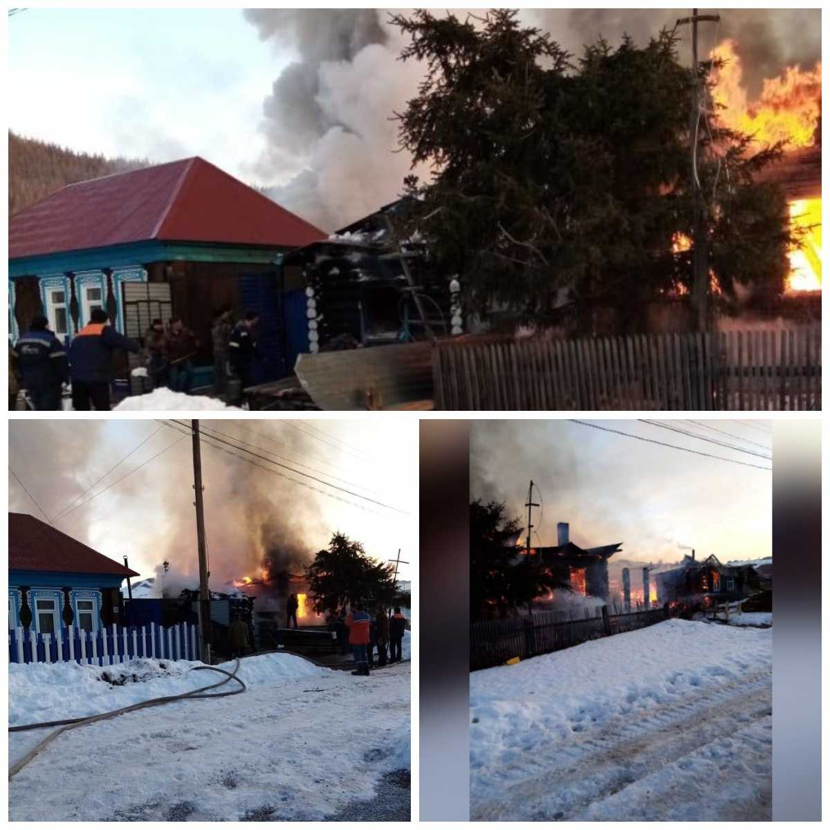 В Башкирии пожар уничтожил несколько построек в одном из сел