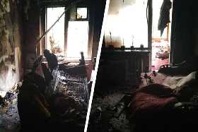 В Башкирии глава семьи спас из пожара в доме двух маленьких детей и жену