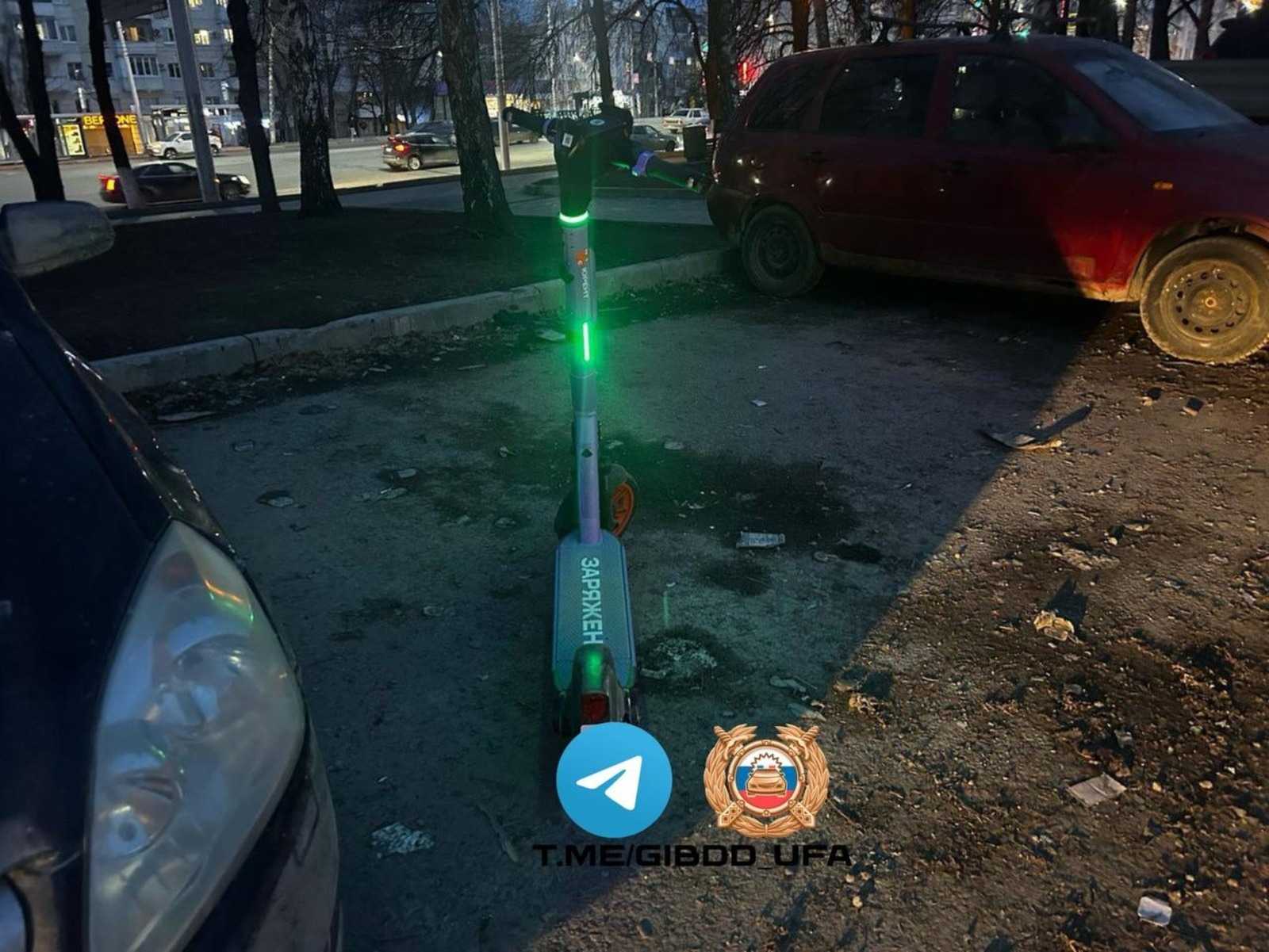 В Уфе «Приора» врезалась в электросамокат с двумя подростками