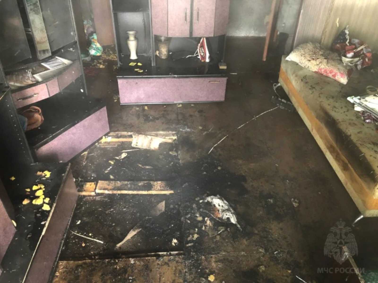 В Уфе на улице Гвардейской ликвидировали пожар в квартире на 7-м этаже